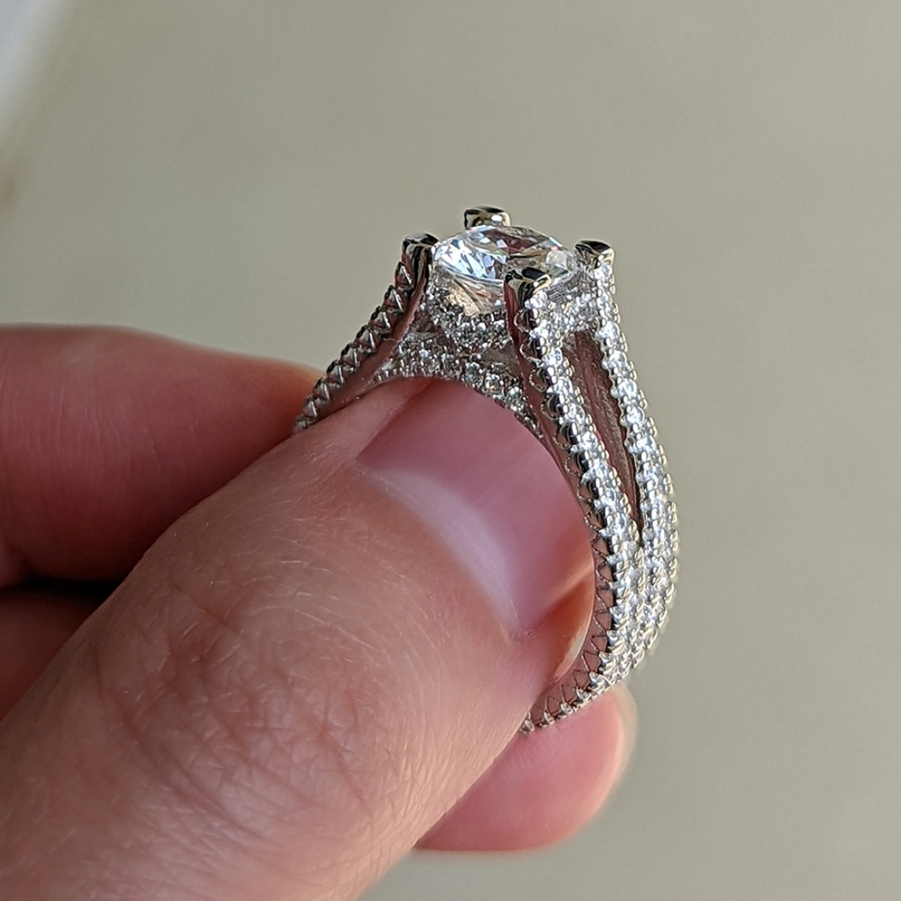 New sterling silver 925 engagement ring - Picture 1 of 9